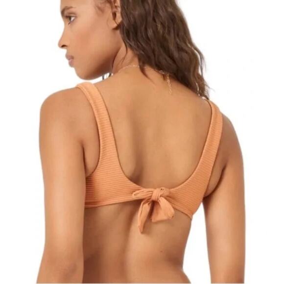 L Space Bikini Top Womens Small Nikita Sienna Ribbed Eco Chic Boho Summer NWT - Picture 2 of 6